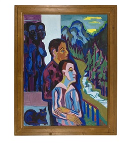 vor sonnenaufgang paar auf dem balkon by ernst ludwig kirchner