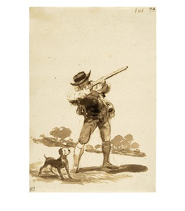 ein jäger mit hund hunter and his dog by francisco  goya